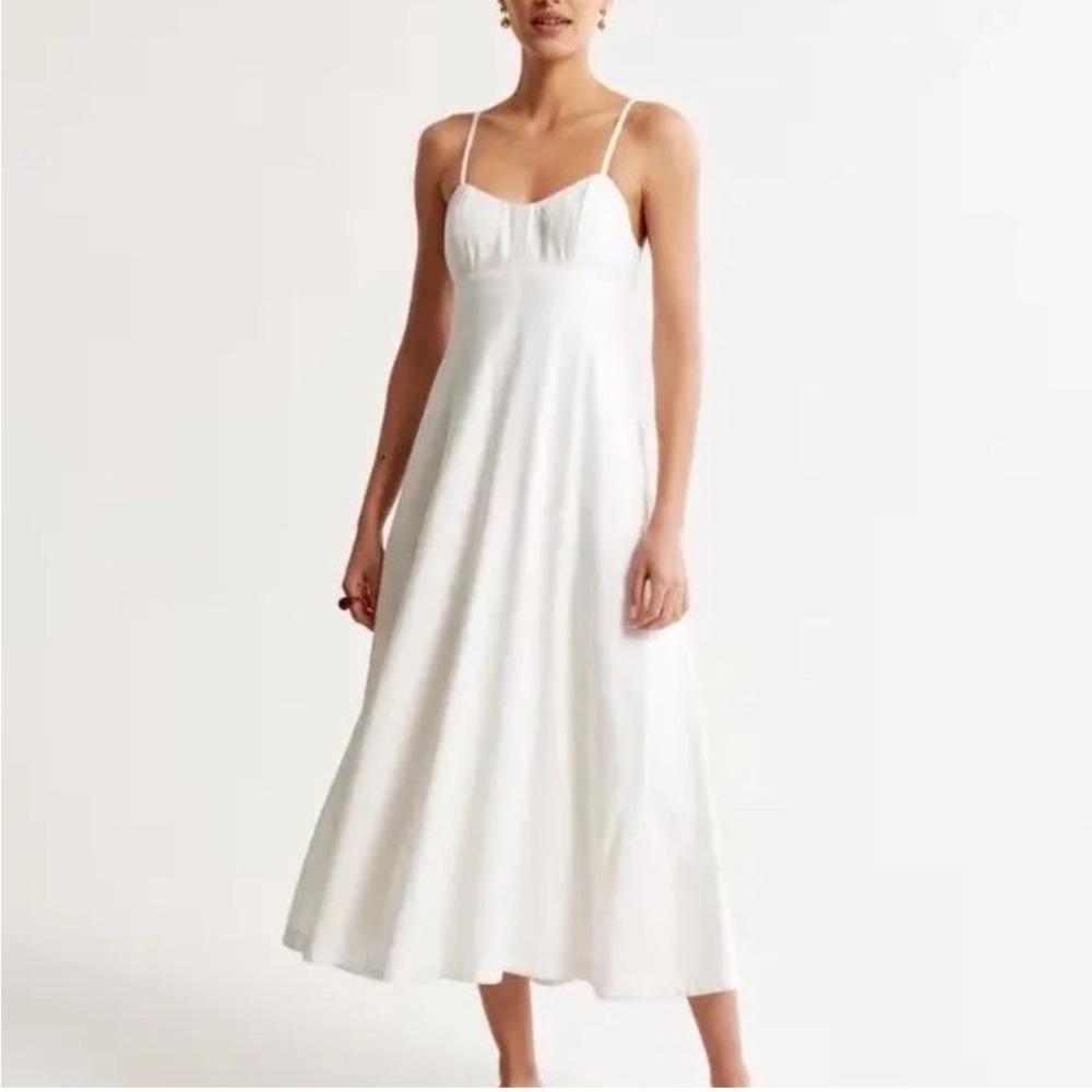 Abercrombie & Fitch White Midi Dress